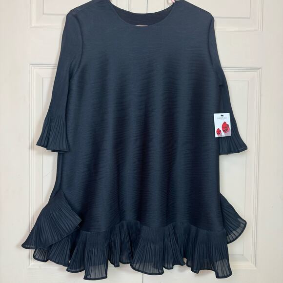 Nabisplace Chloe Pleated Ruffle Black Dress NWT - Picture 1 of 9